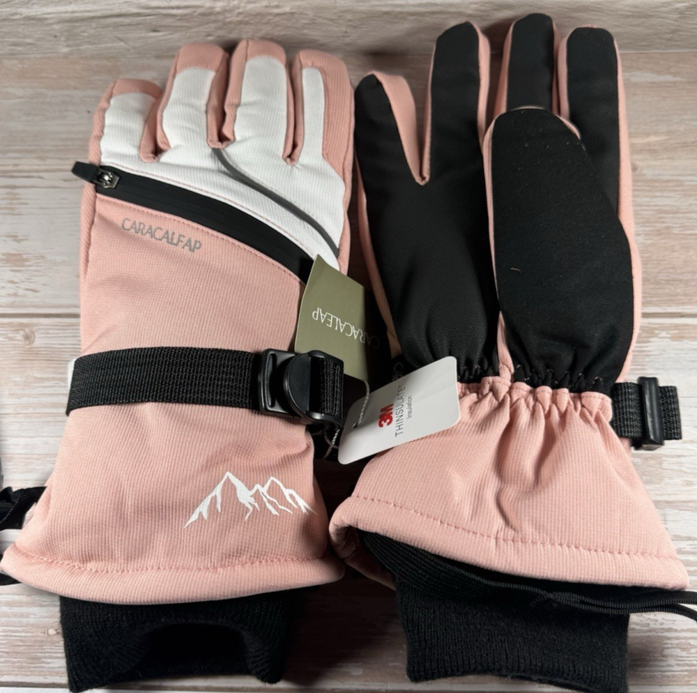 CARACALEAP Ski Gloves Men Women-Winter Snow Gloves Windproof Waterproof, Small